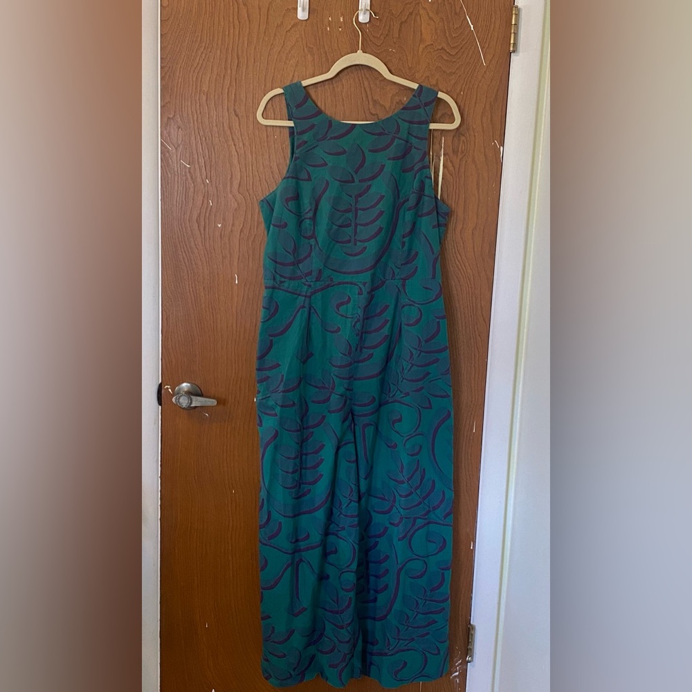 Sleeveless Dark Teal and Purple Corisana Wide Leg Jumpsuit Women's Size 10